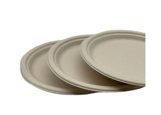 Round 6" 6g Biodegradable Sugarcane Bagasse Plates, Paper plates