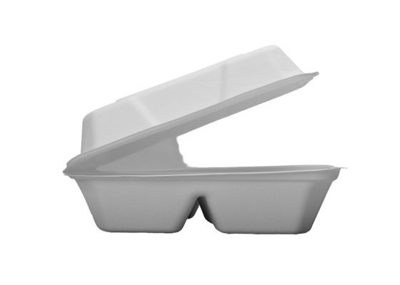 8 Inch 3 Compartment Plant Fiber Biodegradable Takeout Containers