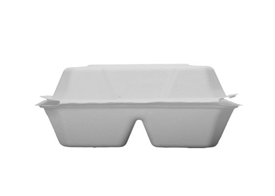 8 Inch 3 Compartment Plant Fiber Biodegradable Takeout Containers