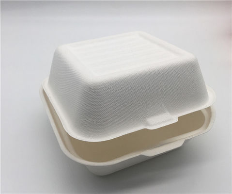 6" Burger Box Food Grade Sugarcane Bagasse Take Away Food Box