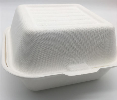 6" Burger Box Food Grade Sugarcane Bagasse Take Away Food Box