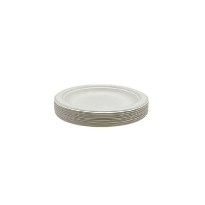 Oilproof Natural White Biodegradable Sugarcane Bagasse Plates 9"
