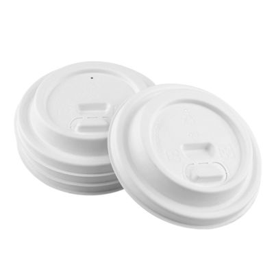 Cup Cover With 8oz 12oz 16oz Biodegradable Fiber Bagasse Sugarcane Coffee Strawless Lids Cup
