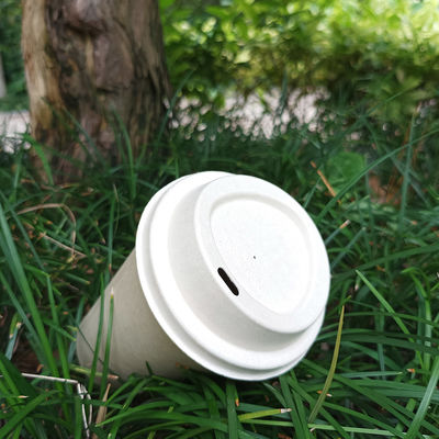 Compostable Molded Sugarcane Disposable Cup Cover For Beverage Packaging