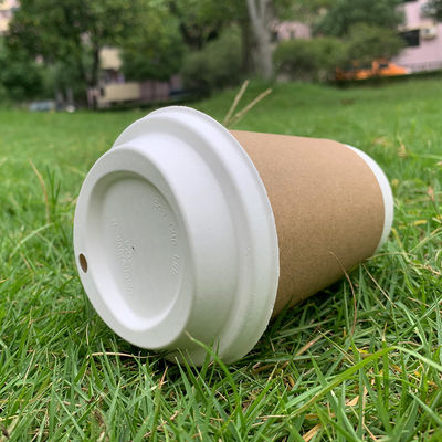 Compostable Molded Sugarcane Disposable Cup Cover For Beverage Packaging